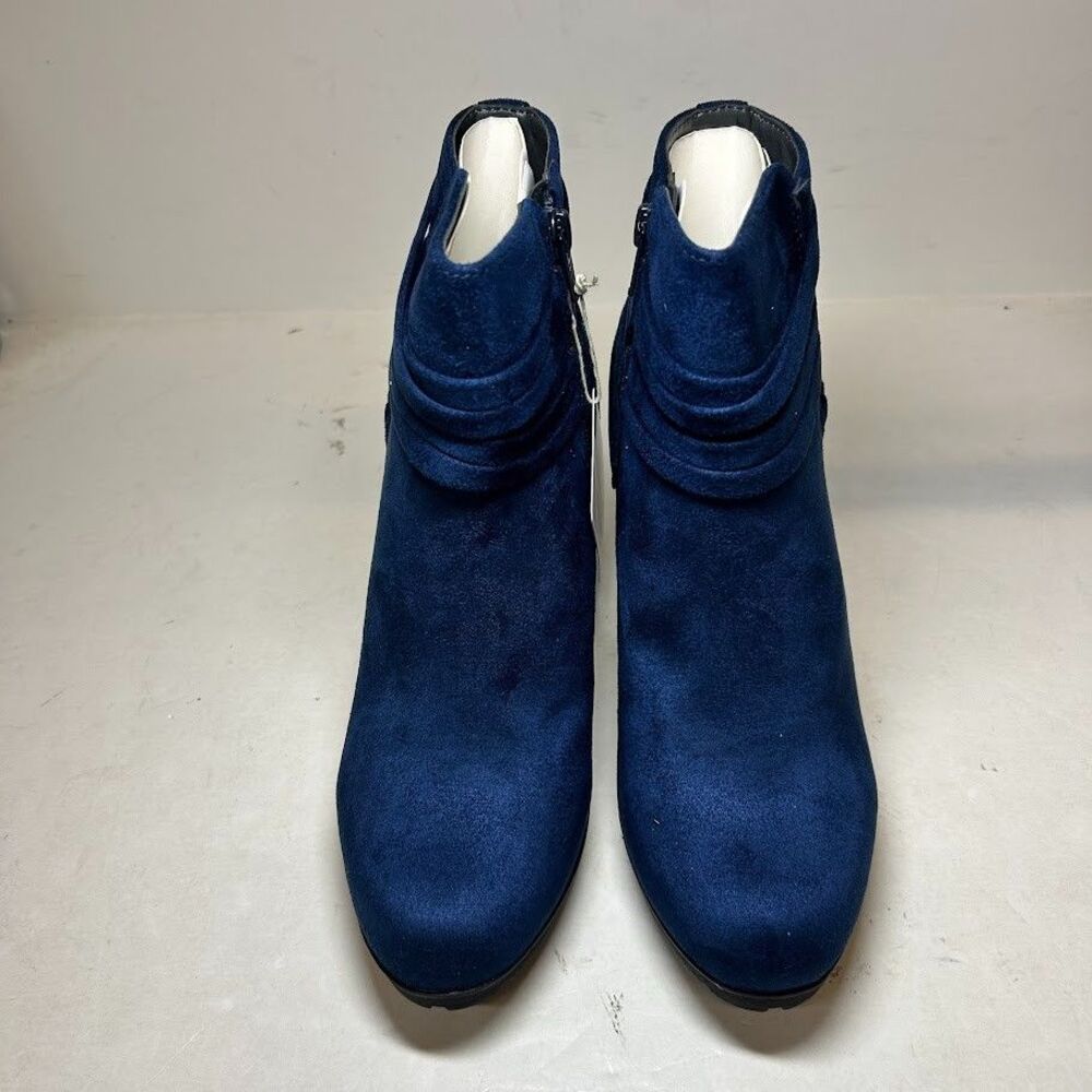 White Mountain Womens 6.5 W Midnight Blue Spade Zip Up Ankle Booties NIB LZ1 - Picture 3 of 4